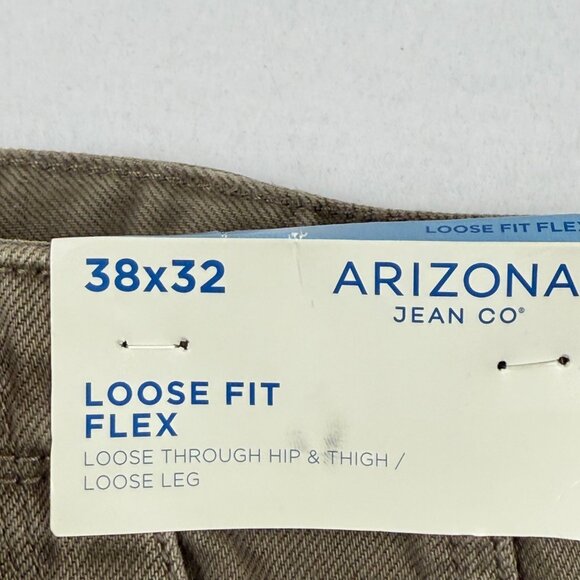 Arizona Jean Co. Men's Loose Fit Flex German Chocolate Casual Pants 38x32 NWT - Picture 5 of 11